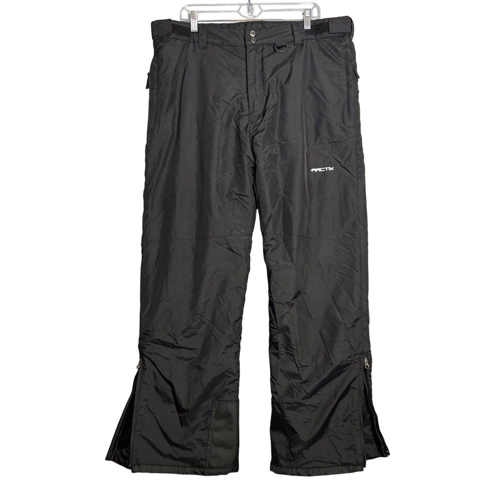 Arctix Snow Pants Mens Size L Black 1900-00 Insulated Ski Snowboard Zip Pockets